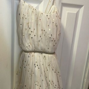 White and gold dress